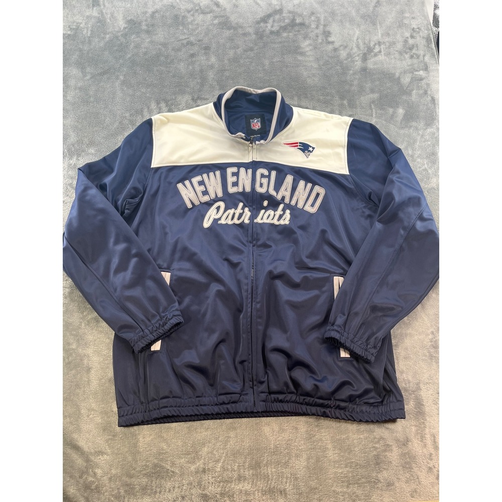 NFL New England Patriots Mens XXL Navy Blue Full Zip Track Jacket 58HAR2011‎